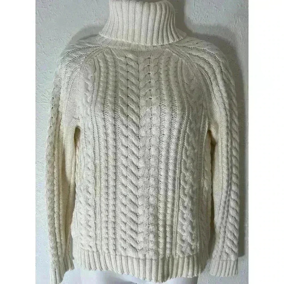 VTG Cotton Wool blend Marled Essentials Sweater Cable Knit Medium - Picture 2 of 10